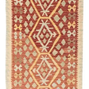 Løper Kelimteppe - Orientalsk - 202 x 74 cm - rød