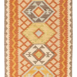 Løper Kelimteppe - Orientalsk - 202 x 76 cm - beige