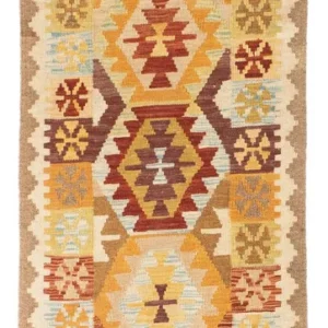 Løper Kelimteppe - Orientalsk - 202 x 75 cm - beige