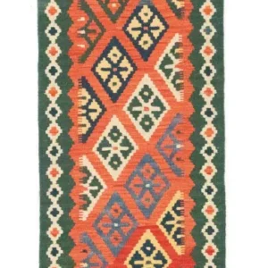 Løper Kelimteppe - Orientalsk - 202 x 61 cm - oransje