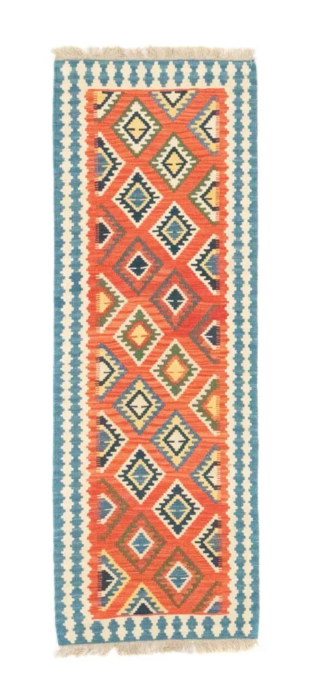 Løper Kelimteppe - Orientalsk - 202 x 70 cm - oransje