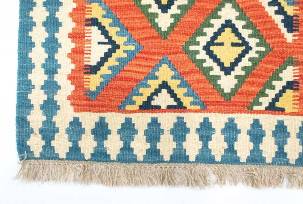 Løper Kelimteppe - Orientalsk - 202 x 70 cm - oransje