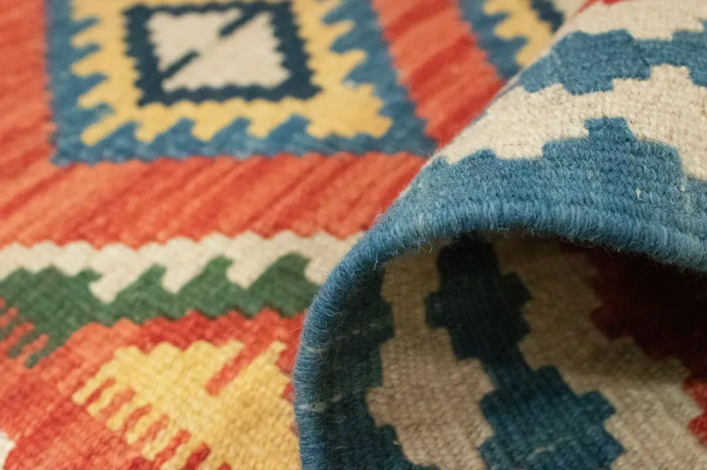 Løper Kelimteppe - Orientalsk - 202 x 70 cm - oransje