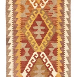 Løper Kelimteppe - Orientalsk - 203 x 64 cm - lysebrun
