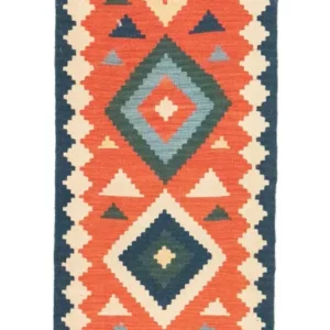 Løper Kelimteppe - Orientalsk - 203 x 68 cm - oransje