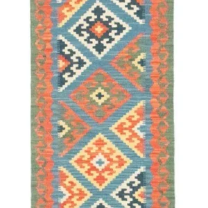 Løper Kelimteppe - Orientalsk - 203 x 64 cm - oransje