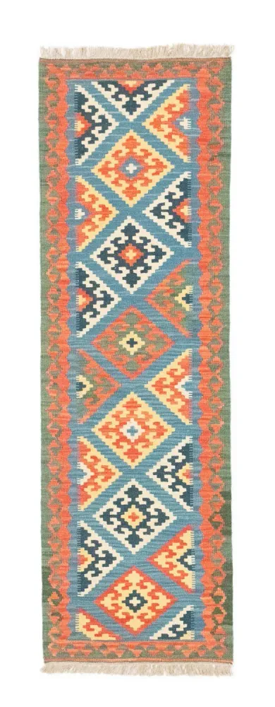 Løper Kelimteppe - Orientalsk - 203 x 64 cm - oransje