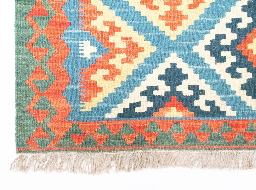 Løper Kelimteppe - Orientalsk - 203 x 64 cm - oransje