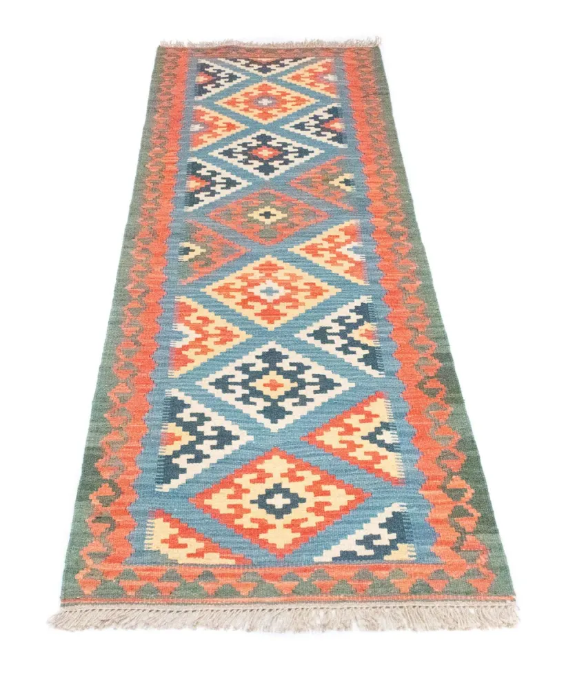 Løper Kelimteppe - Orientalsk - 203 x 64 cm - oransje