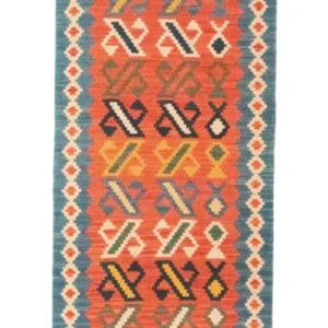 Løper Kelimteppe - Orientalsk - 203 x 65 cm - oransje