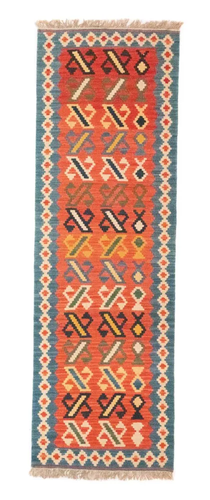 Løper Kelimteppe - Orientalsk - 203 x 65 cm - oransje