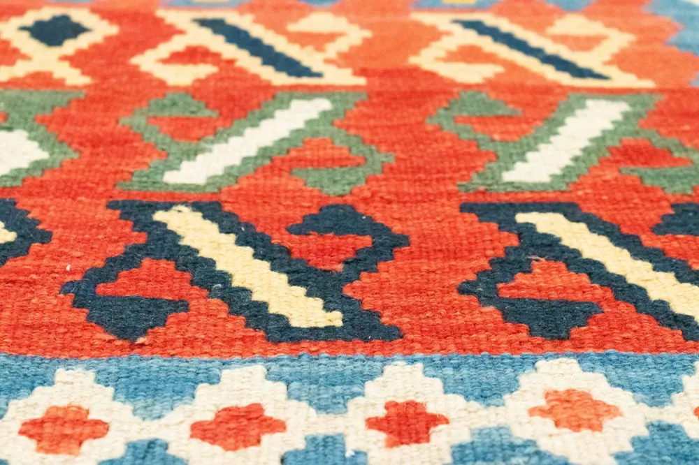 Løper Kelimteppe - Orientalsk - 203 x 65 cm - oransje