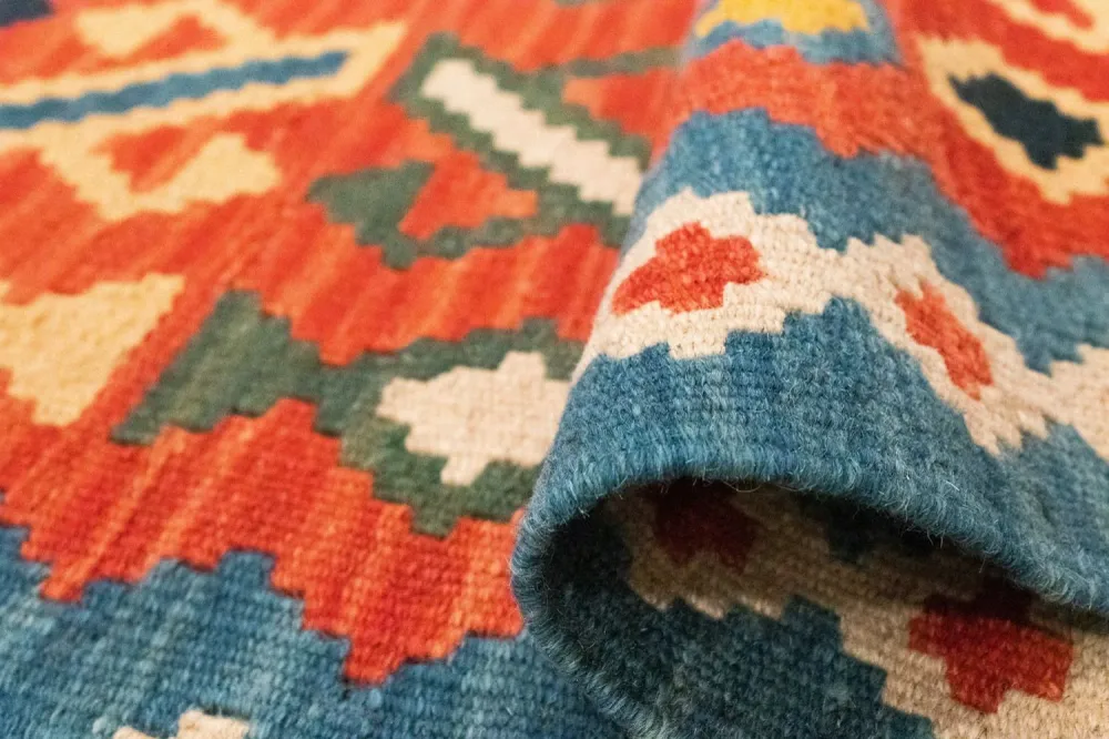 Løper Kelimteppe - Orientalsk - 203 x 65 cm - oransje