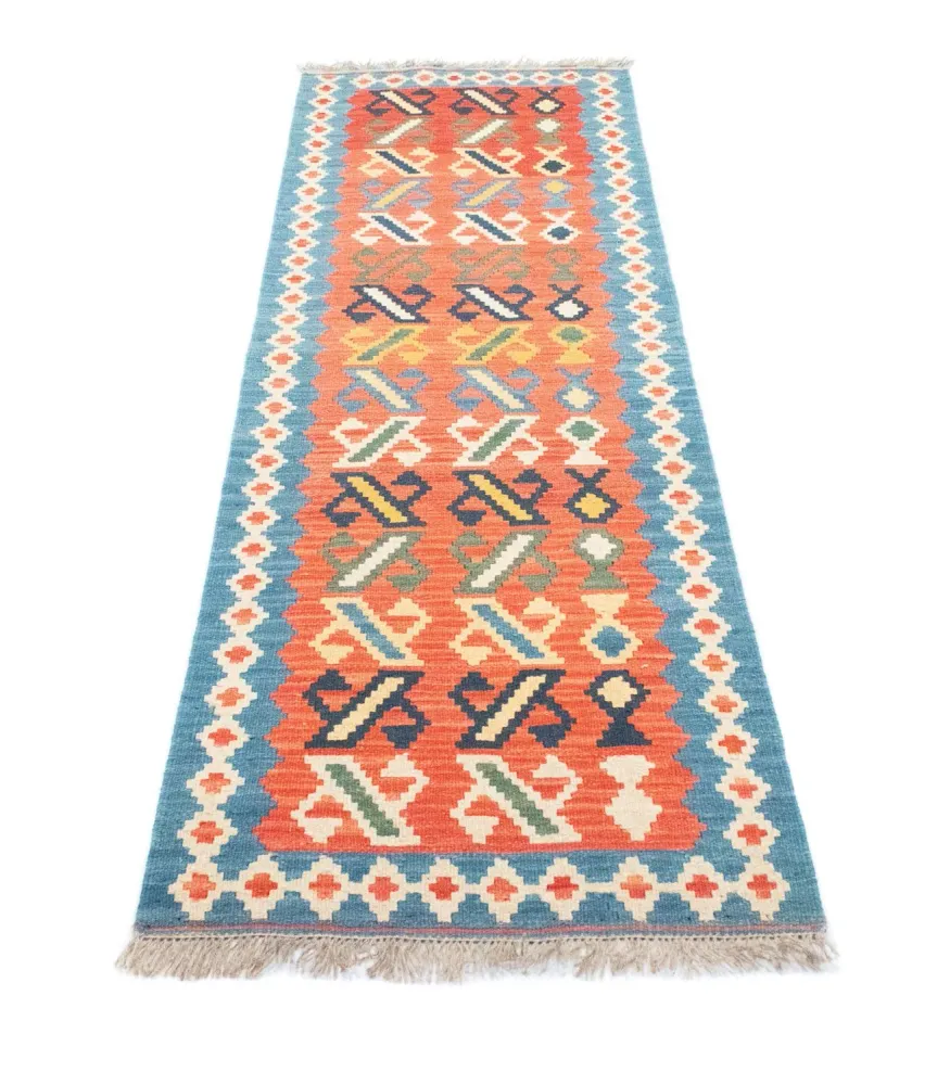 Løper Kelimteppe - Orientalsk - 203 x 65 cm - oransje