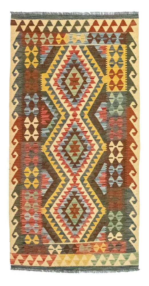 Løper Kelimteppe - Orientalsk - 204 x 103 cm - flerfarget