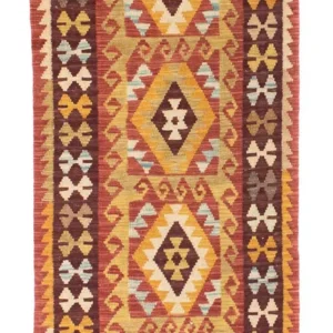 Løper Kelimteppe - Orientalsk - 204 x 77 cm - rød