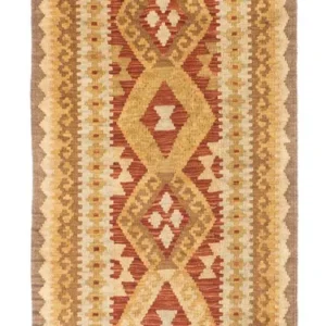 Løper Kelimteppe - Orientalsk - 204 x 67 cm - beige