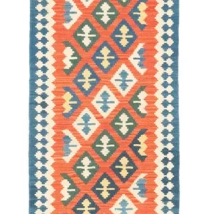 Løper Kelimteppe - Orientalsk - 205 x 60 cm - oransje