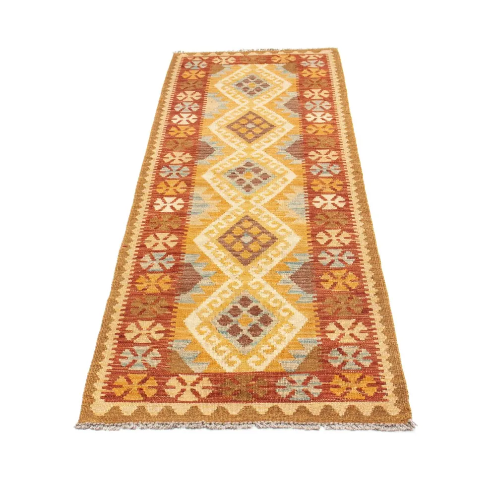Løper Kelimteppe - Orientalsk - 206 x 67 cm - lysebrun