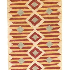 Løper Kelimteppe - Orientalsk - 207 x 74 cm - beige