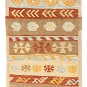 Løper Kelimteppe - Orientalsk - 207 x 77 cm - beige