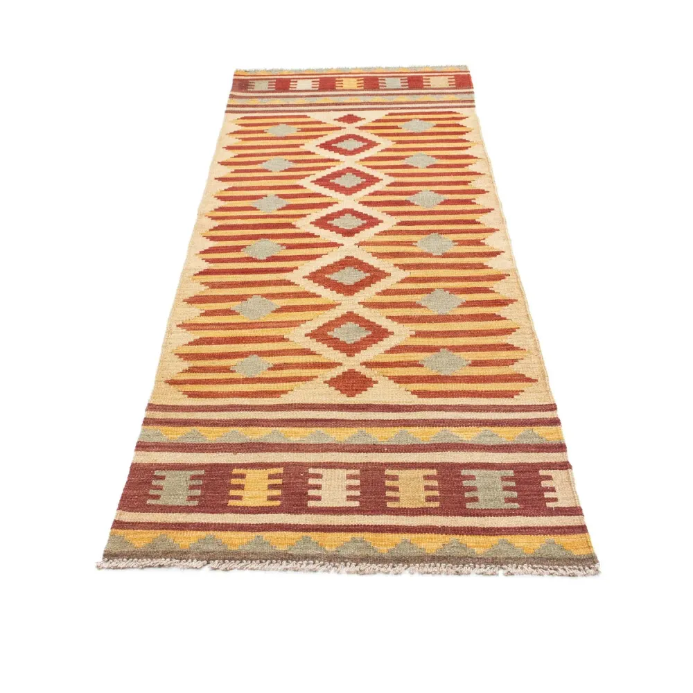 Løper Kelimteppe - Orientalsk - 207 x 74 cm - beige