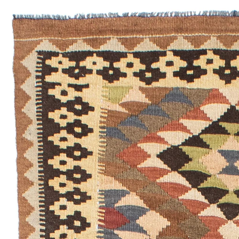 Løper Kelimteppe - Orientalsk - 207 x 85 cm - lysebrun