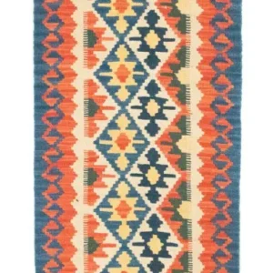 Løper Kelimteppe - Orientalsk - 207 x 60 cm - oransje