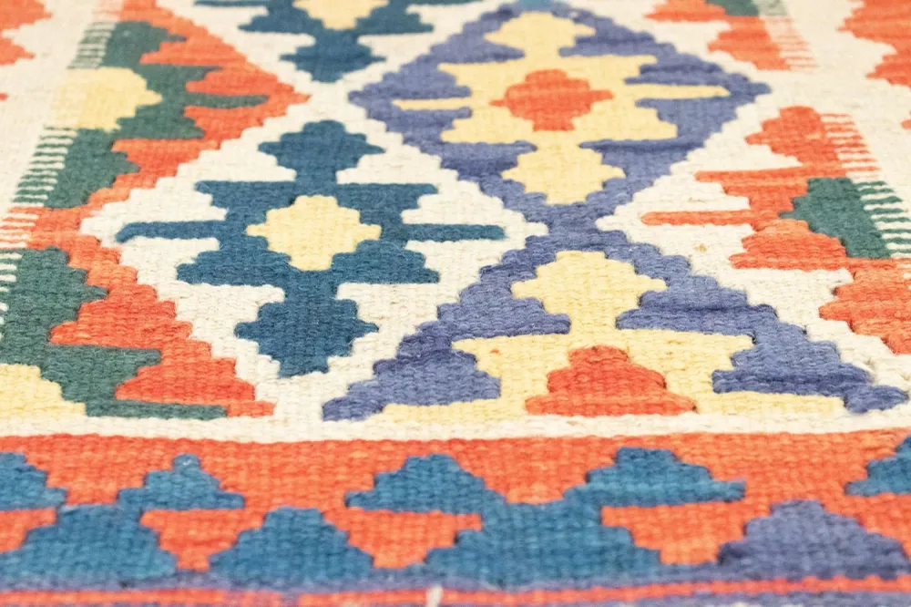 Løper Kelimteppe - Orientalsk - 207 x 60 cm - oransje