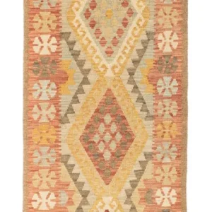 Løper Kelimteppe - Orientalsk - 208 x 66 cm - lys rød