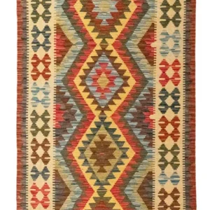 Løper Kelimteppe - Orientalsk - 209 x 95 cm - beige