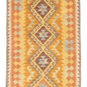 Løper Kelimteppe - Orientalsk - 209 x 71 cm - gull