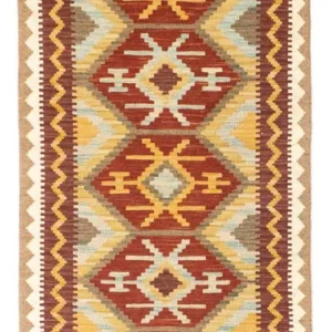 Løper Kelimteppe - Orientalsk - 210 x 72 cm - lysebrun