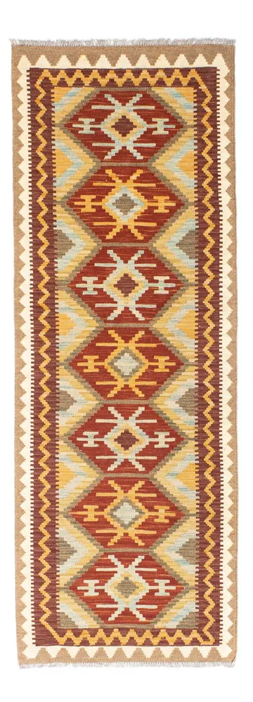 Løper Kelimteppe - Orientalsk - 210 x 72 cm - lysebrun