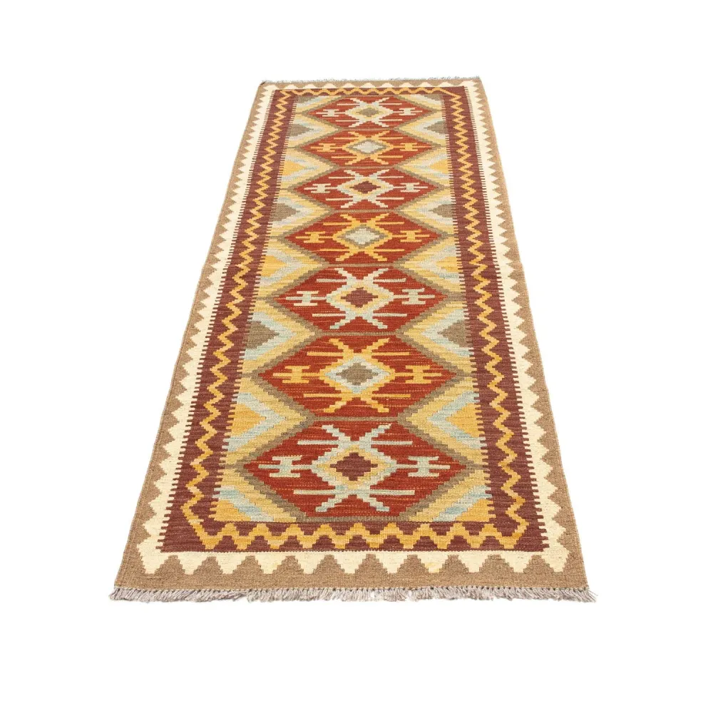 Løper Kelimteppe - Orientalsk - 210 x 72 cm - lysebrun