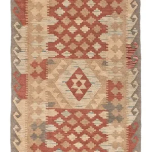 Løper Kelimteppe - Orientalsk - 212 x 79 cm - lysebrun