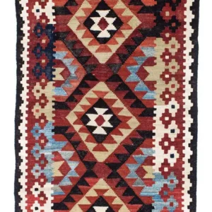 Løper Kelimteppe - Orientalsk - 222 x 100 cm - flerfarget