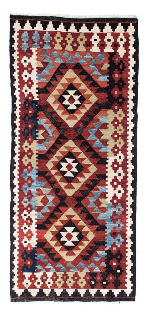 Løper Kelimteppe - Orientalsk - 222 x 100 cm - flerfarget