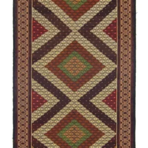 Løper Kelimteppe - Orientalsk - 222 x 85 cm - brun