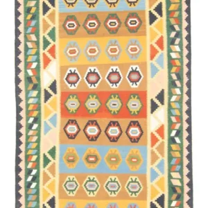 Løper Kelimteppe - Orientalsk - 256 x 128 cm - farget