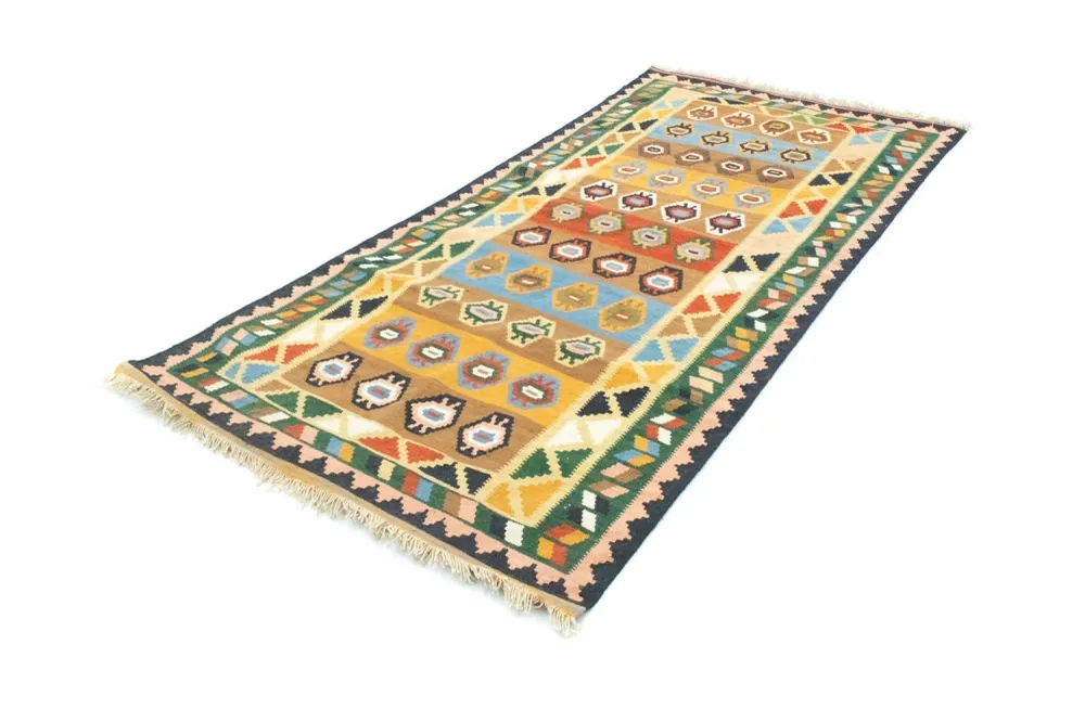 Løper Kelimteppe - Orientalsk - 256 x 128 cm - farget