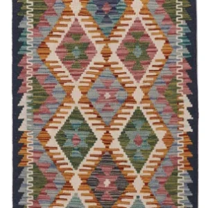 Løper Kelimteppe - Splash - 195 x 60 cm - flerfarget