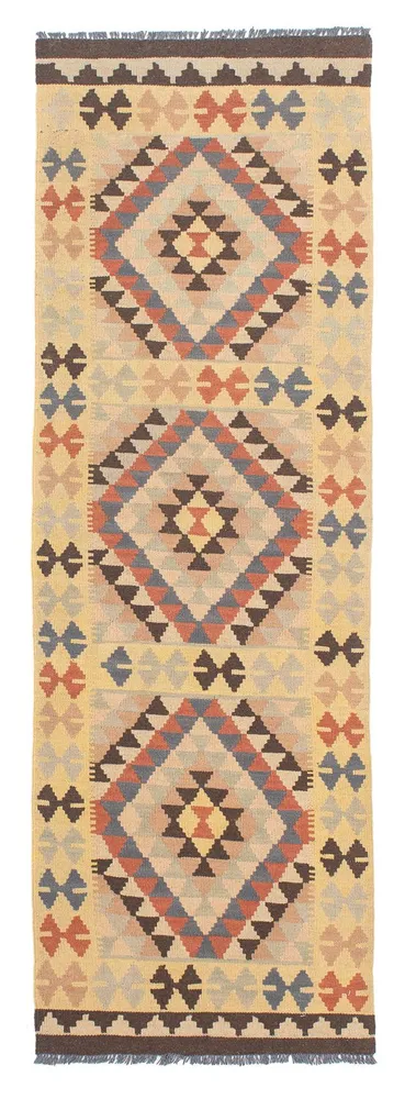 Løper Kelimteppe - Splash - 198 x 63 cm - beige