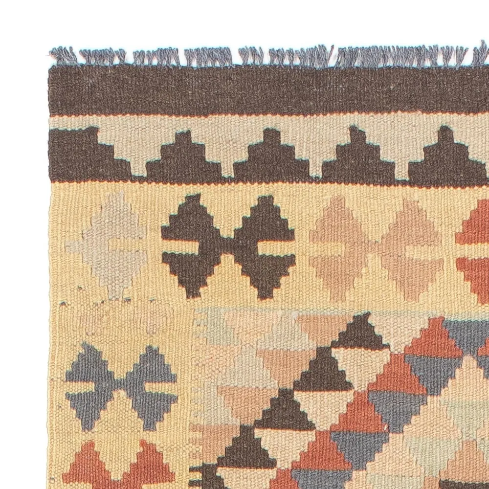 Løper Kelimteppe - Splash - 198 x 63 cm - beige