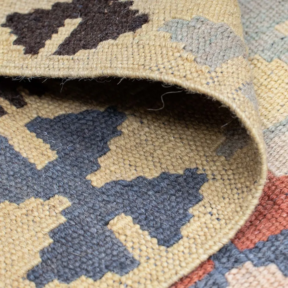 Løper Kelimteppe - Splash - 198 x 63 cm - beige