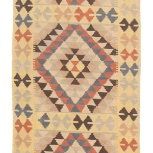 Løper Kelimteppe - Splash - 198 x 63 cm - beige