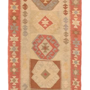 Løper Kelimteppe - Splash - 199 x 67 cm - beige