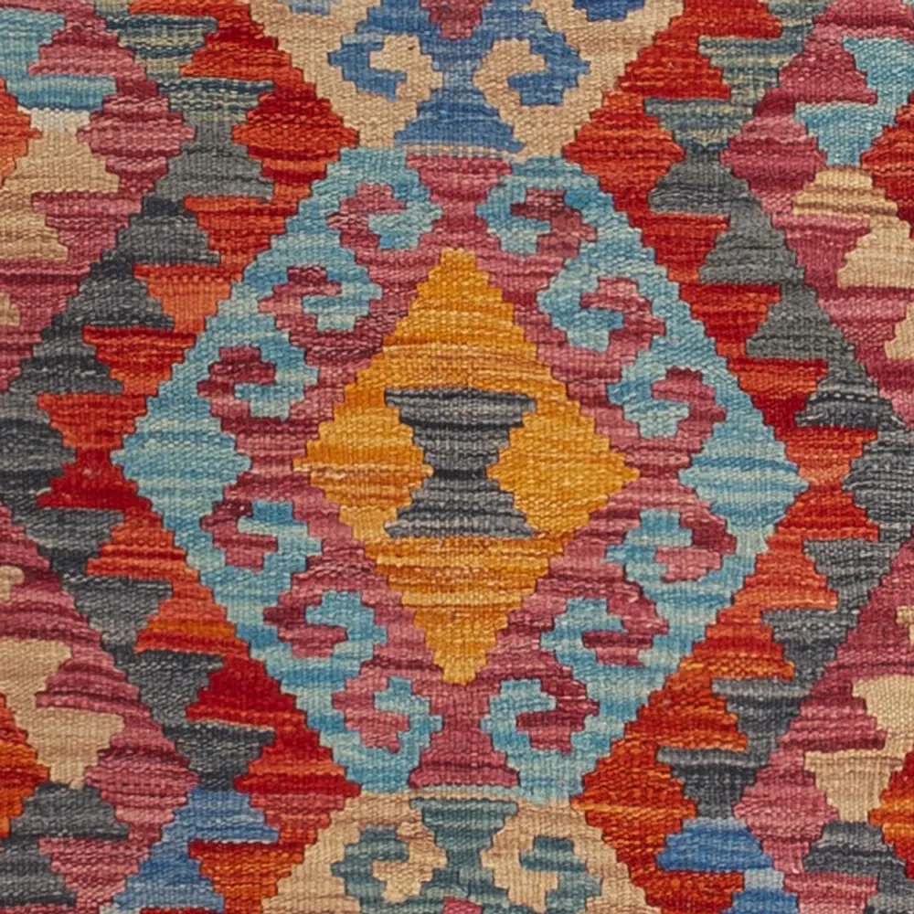 Løper Kelimteppe - Splash - 244 x 79 cm - flerfarget