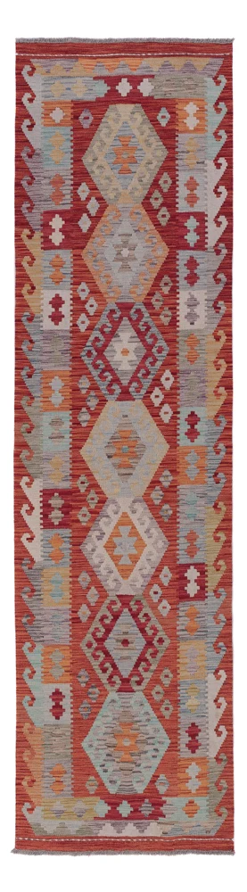 Løper Kelimteppe - Splash - 287 x 80 cm - mørk beige