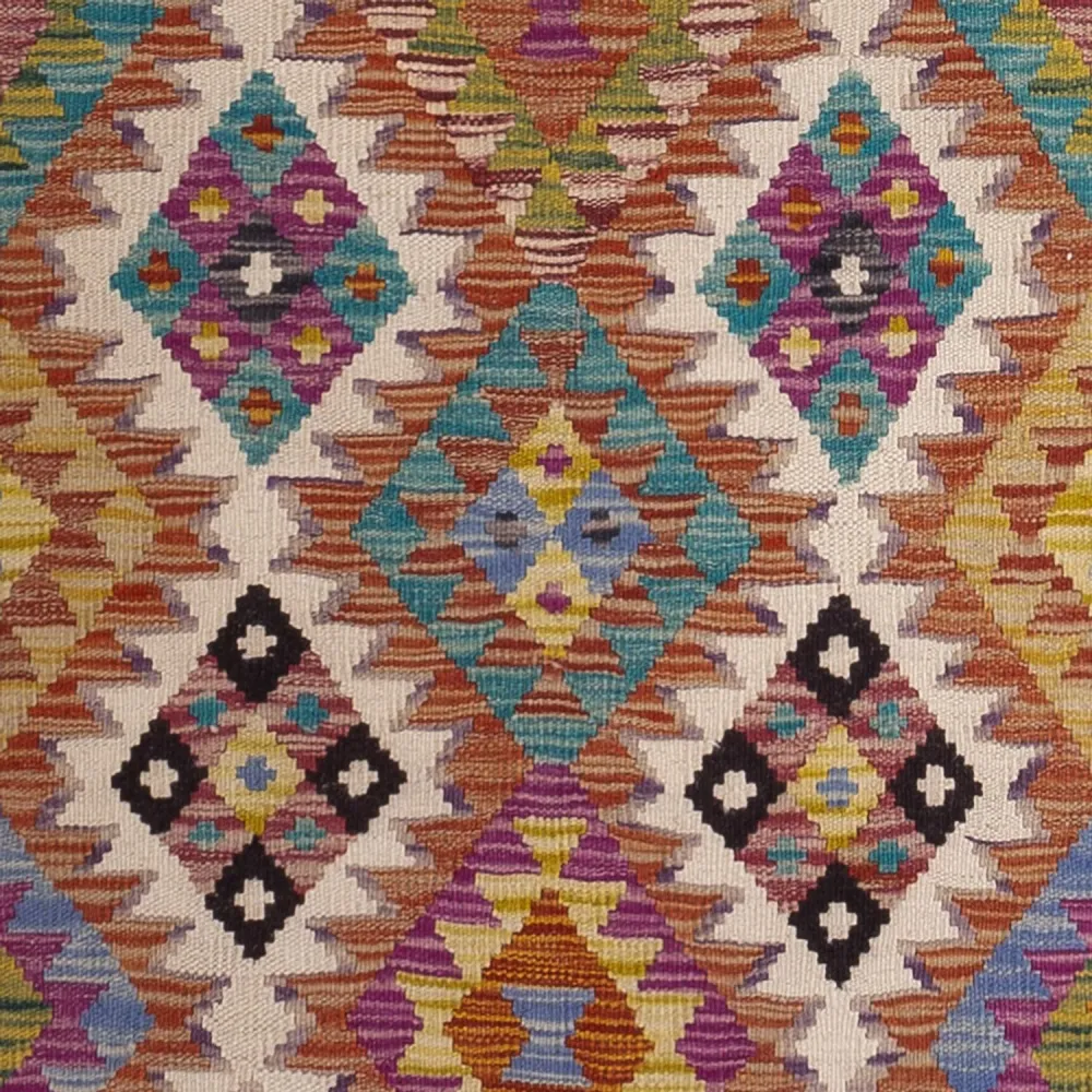 Løper Kelimteppe - Splash - 295 x 85 cm - flerfarget